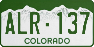 CO license plate ALR137