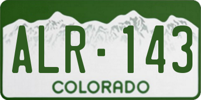 CO license plate ALR143