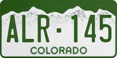 CO license plate ALR145