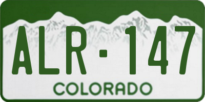 CO license plate ALR147