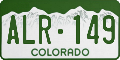 CO license plate ALR149