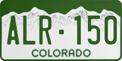 CO license plate ALR150