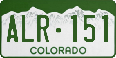 CO license plate ALR151