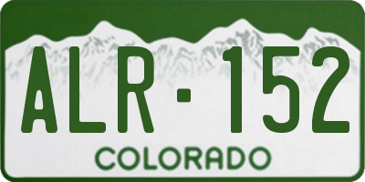 CO license plate ALR152