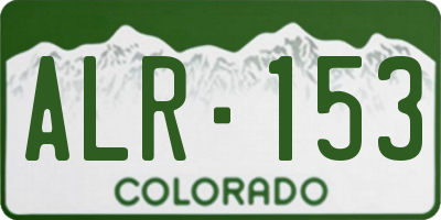 CO license plate ALR153