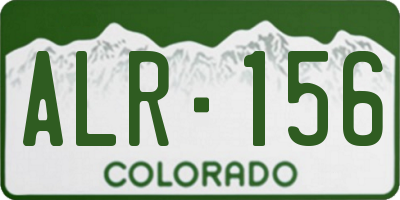 CO license plate ALR156
