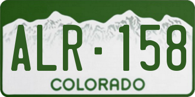 CO license plate ALR158