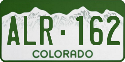 CO license plate ALR162