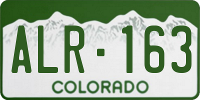 CO license plate ALR163
