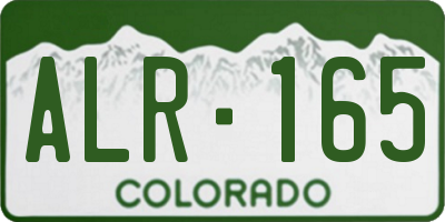 CO license plate ALR165
