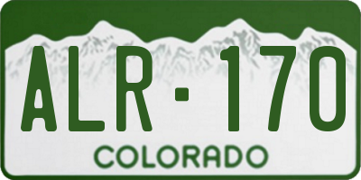 CO license plate ALR170