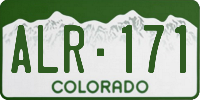 CO license plate ALR171