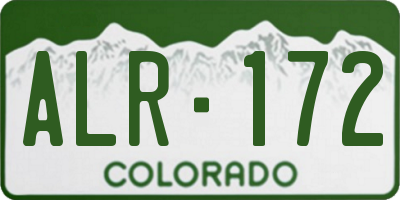 CO license plate ALR172