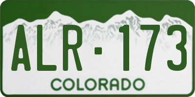 CO license plate ALR173