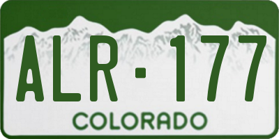 CO license plate ALR177