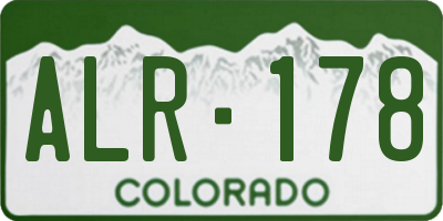 CO license plate ALR178