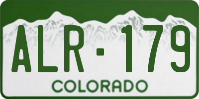CO license plate ALR179
