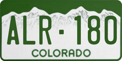 CO license plate ALR180