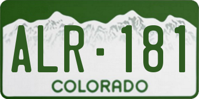 CO license plate ALR181