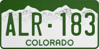 CO license plate ALR183