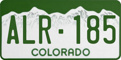 CO license plate ALR185