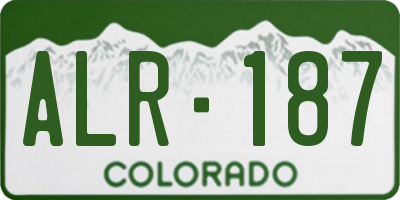 CO license plate ALR187
