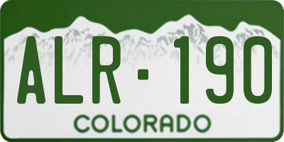 CO license plate ALR190