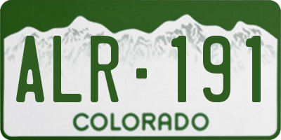 CO license plate ALR191