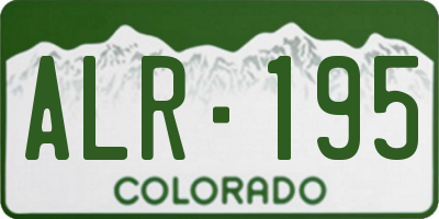 CO license plate ALR195