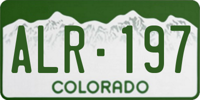 CO license plate ALR197