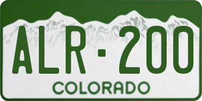 CO license plate ALR200