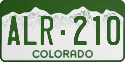 CO license plate ALR210
