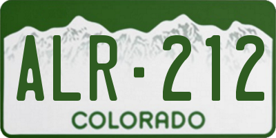 CO license plate ALR212