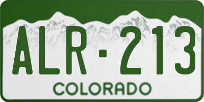 CO license plate ALR213