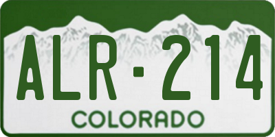 CO license plate ALR214
