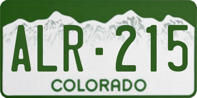 CO license plate ALR215