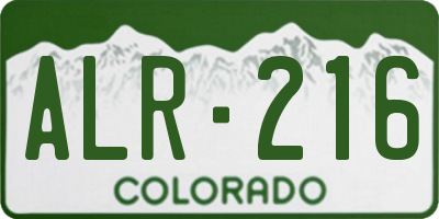 CO license plate ALR216