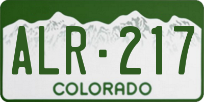 CO license plate ALR217