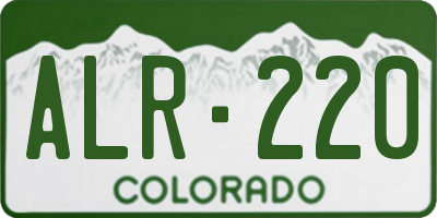 CO license plate ALR220