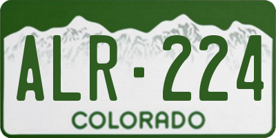 CO license plate ALR224