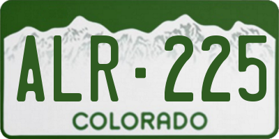 CO license plate ALR225