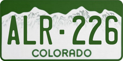 CO license plate ALR226
