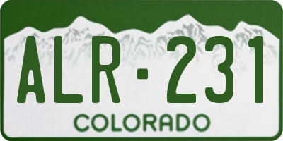 CO license plate ALR231