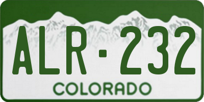 CO license plate ALR232