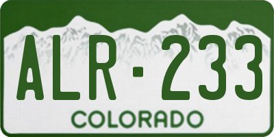 CO license plate ALR233