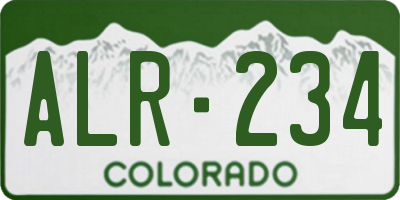 CO license plate ALR234