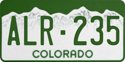 CO license plate ALR235
