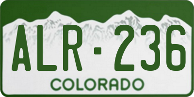 CO license plate ALR236
