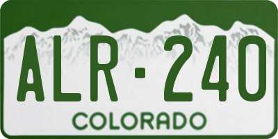 CO license plate ALR240