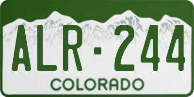 CO license plate ALR244
